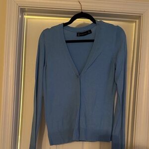 New York & Company Light Blue Cardigan Sweater